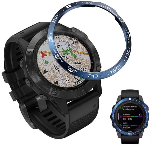 Ring Bezel Do Garmin Fenix 7S Nakładka Etui Niebieski BEST