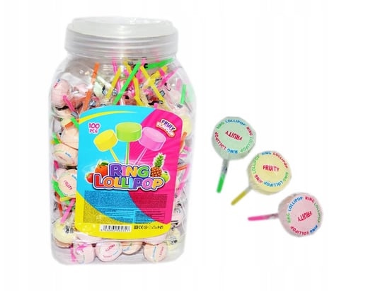 Ring Lollipop, lizaki pudrowe, 100 sztuk Jelly Belly