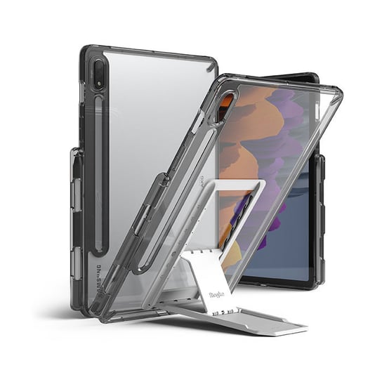 Ringke Fusion Combo Outstanding sztywne etui z żelową ramką do Samsung Galaxy Tab S7 11'' + samoprzylepna podstawka szary (FC475R40) Ringke