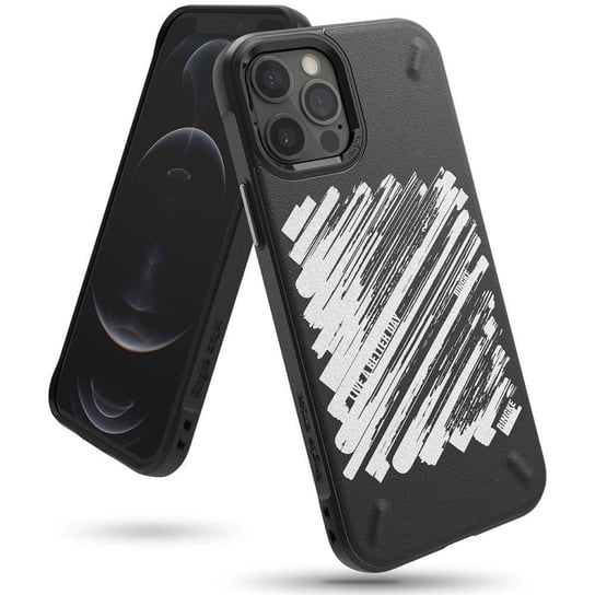 Ringke Onyx Design wytrzymałe etui pokrowiec iPhone 12 Pro Max czarny (Paint) (OXAP0046) Ringke