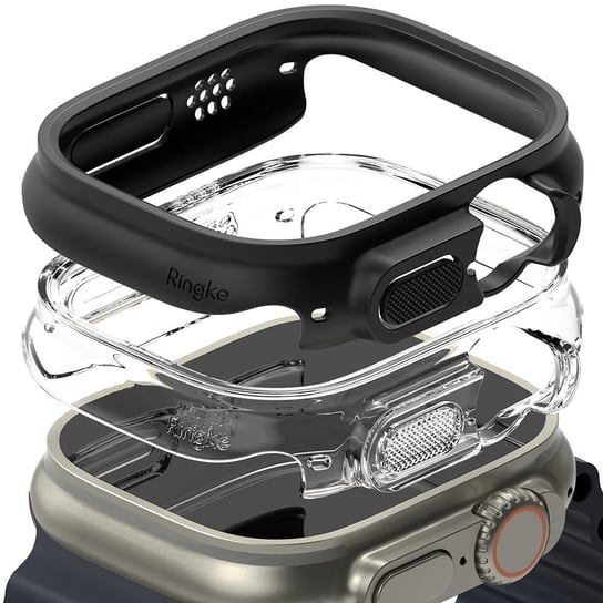 Ringke Slim 2-Pack Apple Watch Ultra (49 Mm) Clear & Matte Black Ringke
