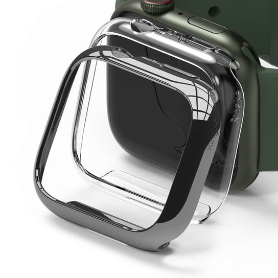 Ringke Slim Watch Case zestaw 2x etui na zegarem smartwatch Watch 7 45mm przezroczysty + ciemny chrom (S58898RS) Ringke