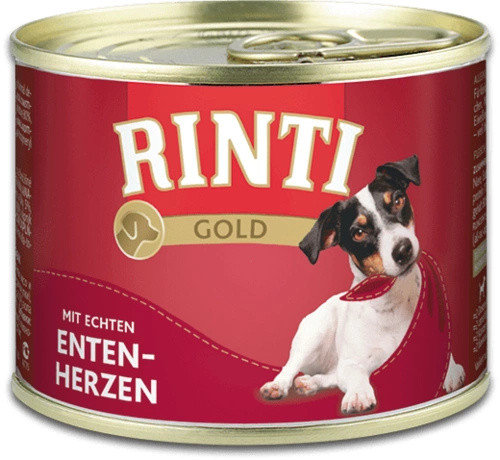 RINTI GOLD puszka karma mokra dla psów serca kaczki 185G Rinti