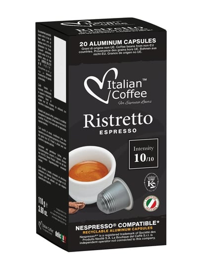 Ristretto Espresso kapsułki aluminiowe do Nespresso - 20 kapsułek Italian Coffee