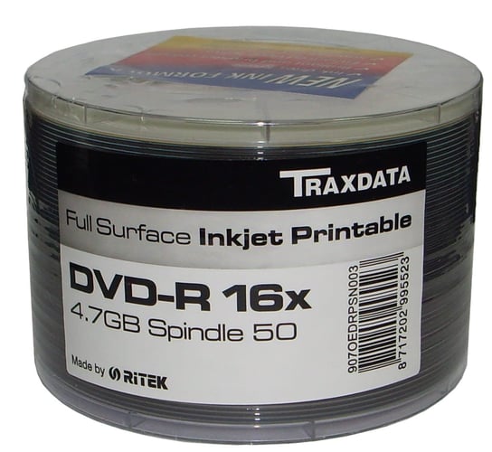 RITEK DVD-R x16 4,7GB PRINT FF s-50 traxdata 907SP50NOPCPL Inna marka