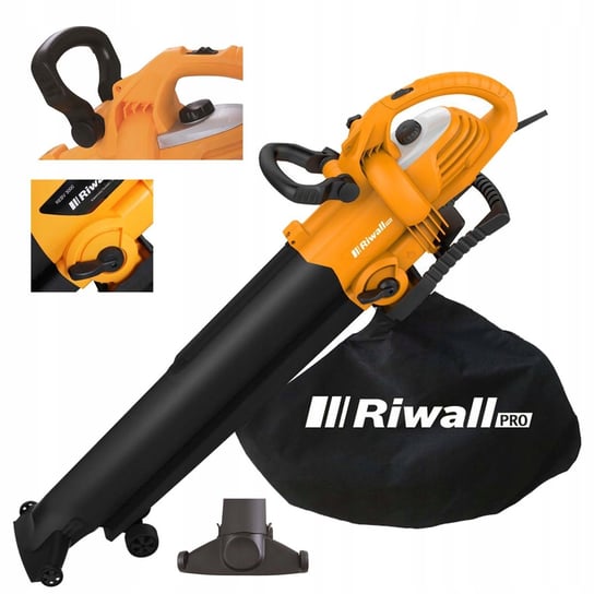 Riwall Pro, elektryczna dmuchawa odkurzacz liści 45l 3000w 4km metalowy nóż mocna, 4 lata gwarancji Riwall Pro