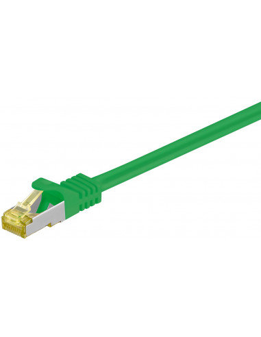 RJ45 patchkabel, CAT 6A S/FTP (PiMF), 500 MHz z CAT 7 kable surowym, Zielony - Długość kabla 0.25 m Goobay