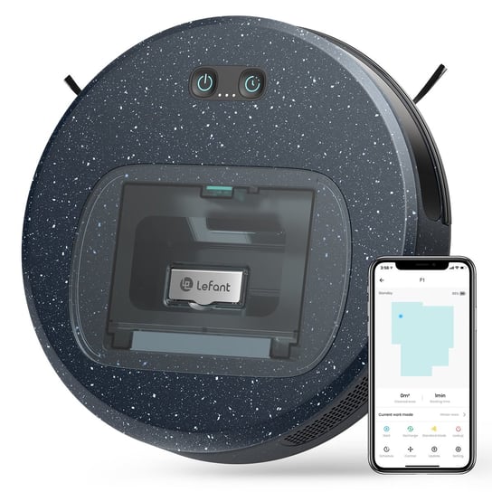Robot Odkurzający Lefant F1 5000 Pa 28X69 Z Wi-Fi/App, Boczną Szczotką, Pojemnikiem 600 Ml, 250 Minut Pracy, Cichy - Idealny Do Sierści Zwierząt Lefant