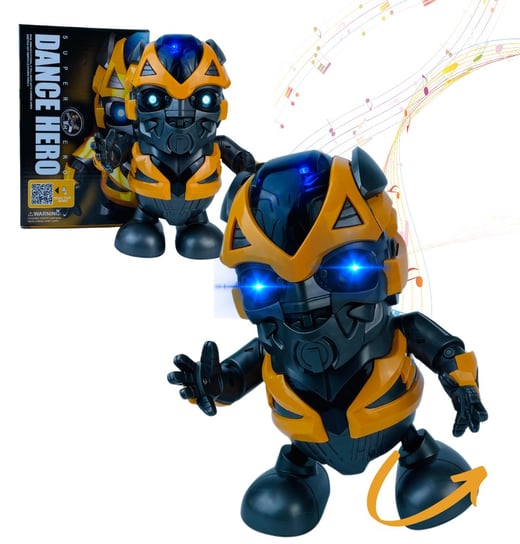 Robot Tańczy Gra Świeci Hero Z Kołami Na Rękach Tańczący Xxl Bumblebee Toys