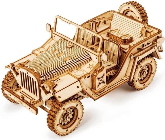 ROBOTIME Drewniane Puzzle 3D - Jeep Wojskowy Robotime