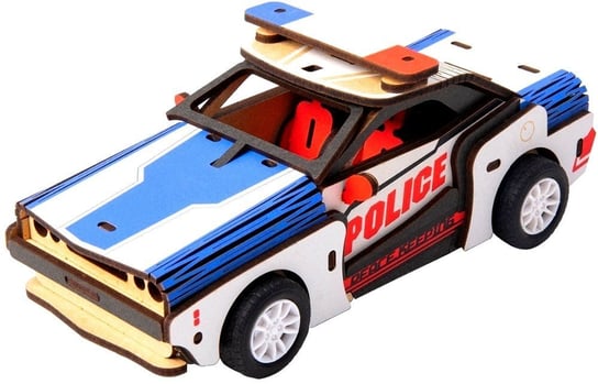 ROBOTIME Drewniane Puzzle 3D - Ruchomy Samochód Policja Robotime