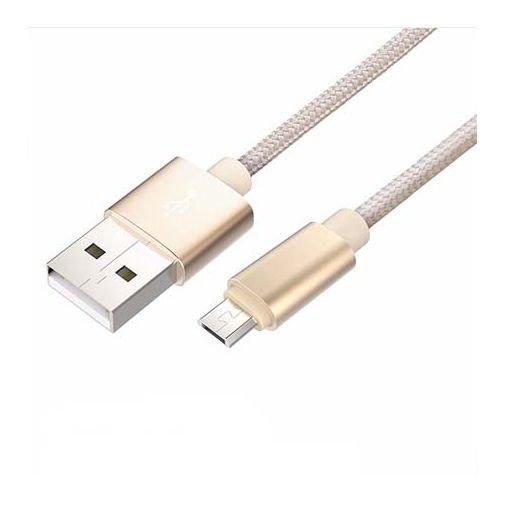 Rock Metalic aluminiowy kabel pleciony Micro-USB - 1m złoty. EtuiStudio