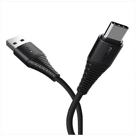Rock Premium pleciony kabel USB - C, Typ-C - 1m - Czarny. EtuiStudio