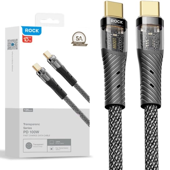 ROCK Z21 Kabel USB-C do USB-C QC VOOC 100W 1,2m : Kolor - czarny Rock