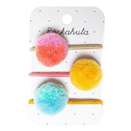 Rockahula Kids - 3 gumki do włosów Candy Stripe Pom Pom Inna marka