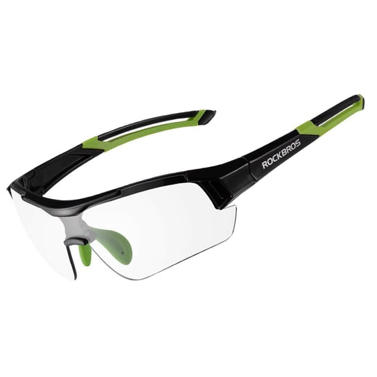 Rockbros 10113 okulary rowerowe / sportowe z fotochromem czarno zielone Rockbros