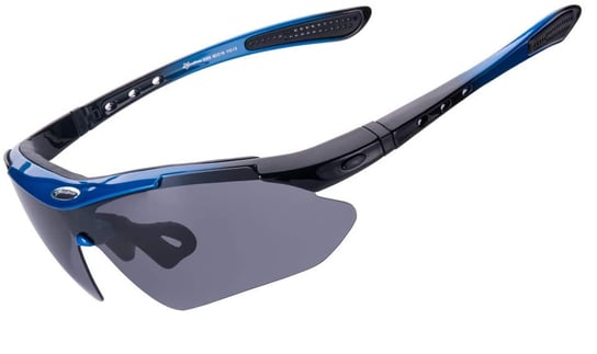 RockBros, Okulary rowerowe z polaryzacją 5 soczewek wymiennych, niebieski Rockbros