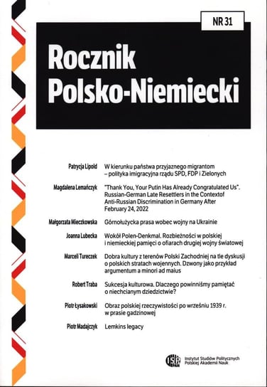 Rocznik Polsko-Niemiecki Instytut Studiów Politycznych PAN