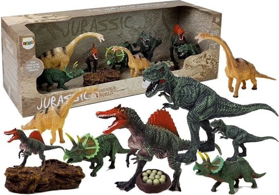 Rodzina Dinozaurów Duży Zestaw Figurek z Akcesoriami Import LEANToys