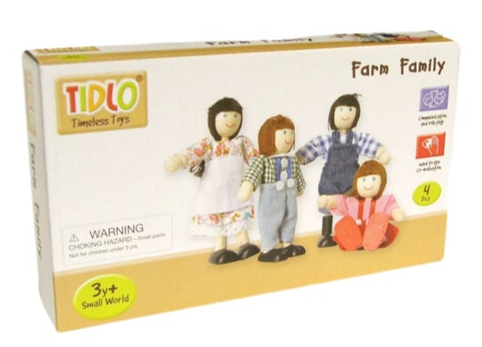 Rodzina Farmerów lalki drewniane: mama, tata, syn i córka Tidlo T0095 Tidlo