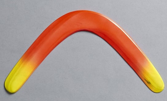 Rogal Fluoro Pomarańczowy bumerang powracający - praworęczny Łowca Bumerangów