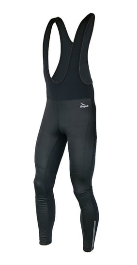 ROGELLI FABRO - męskie softshellowe spodnie na szelkach, bez wkładki, kolor: Czarny Rogelli