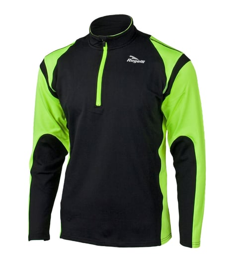 ROGELLI RUN - DILLON - lekko ocieplana męska Bluza sportowa biegowa, kolor: Czarno-fluorowy Rogelli