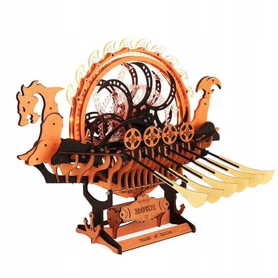 ROKR Robotime Viking Dragon Ship Statek Wikingów Drewniane Puzzle 3D Robotime