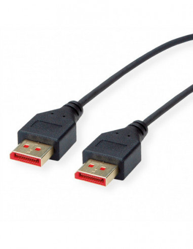 ROLINE DisplayPort Cable, v1.4, DP-DP, M/M, SLIM, czarny, 1 m Roline