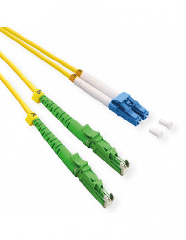 ROLINE FO Jumper Cable Duplex, 9/125µm, OS2, LSH APC / LC UPC, LSOH, żółty, 0,5 Roline