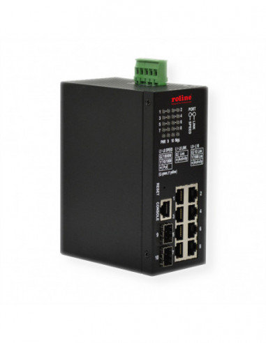 ROLINE Gigabit Switch 10-Port (8x RJ45+2x SFP) Layer2 PoE+ Smart Managed Roline