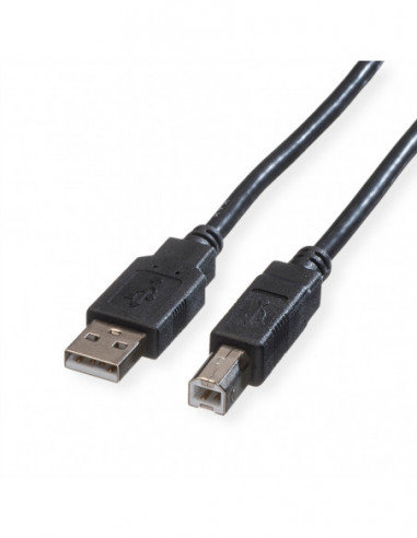 ROLINE GREEN Kabel USB 2.0, A - B, M/M, czarny, 0,8 m Roline