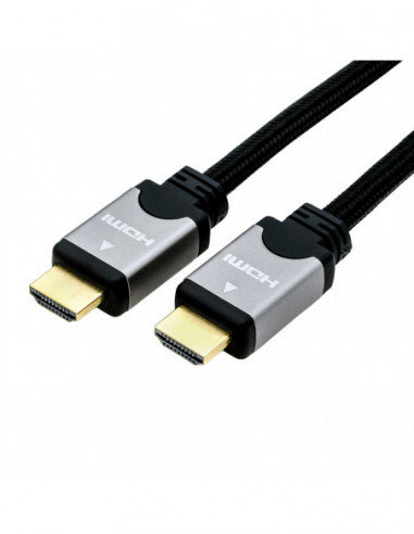 ROLINE HDMI High Speed Cable + Ethernet, M/M, czarny/srebrny, 1,5 m Roline