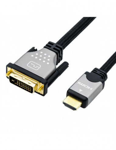 ROLINE Kabel do monitora, DVI (24+1) - HDMI, Dual Link, M/M, czarny/srebrny, 1,5 m Roline