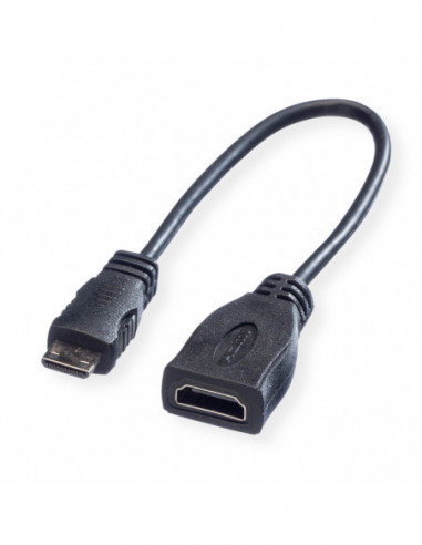 ROLINE Kabel HDMI High Speed + Ethernet, A - C, F/M, 0,15 m Roline