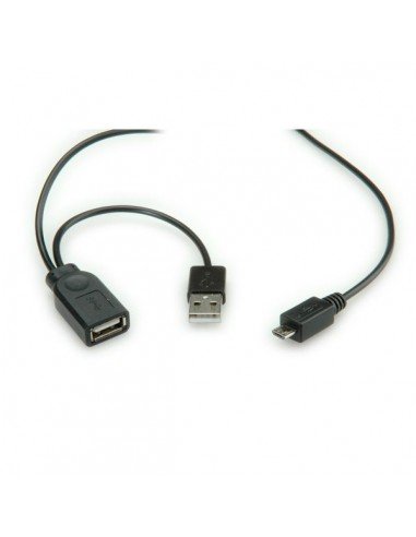 ROLINE Kabel USB 2.0 2x USB - 1x Micro USB 1.0m Roline