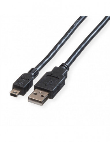 ROLINE Kabel USB 2.0, A - 5-Pin Mini, M/M, czarny, 3 m Roline