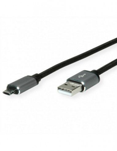 ROLINE Kabel USB 2.0, A - Micro B (odwracalny), M/M, 1,8 m Roline