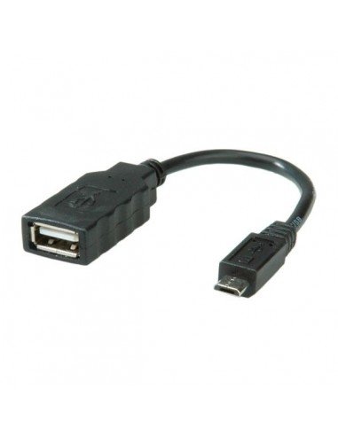 ROLINE Kabel USB 2.0 Typ A F - Micro USB B M OTG 0.15m czarny Roline