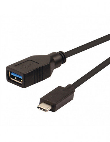 ROLINE Kabel USB 3.2 Gen 1 Typ C, C-A, M/F, OTG, czarny, 0,15 m Roline
