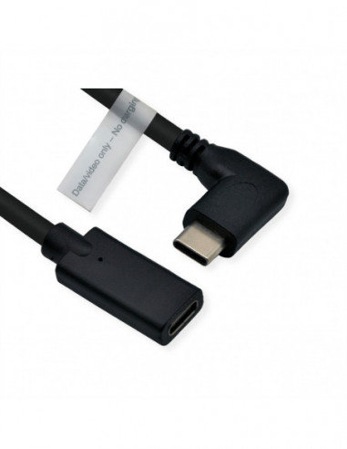 ROLINE Kabel wideo typu C, USB-C (DP Alt Mode) Kabel przedłużający C-C, M/F, czarny, Roline