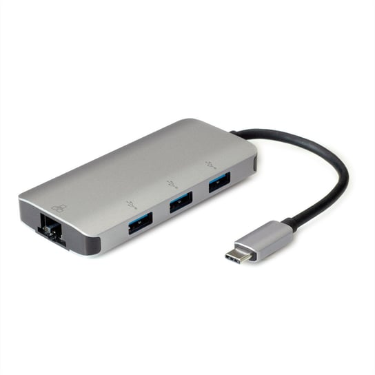 ROLINE Konwerter USB typu C na Gigabit Ethernet + Hub 3x Roline