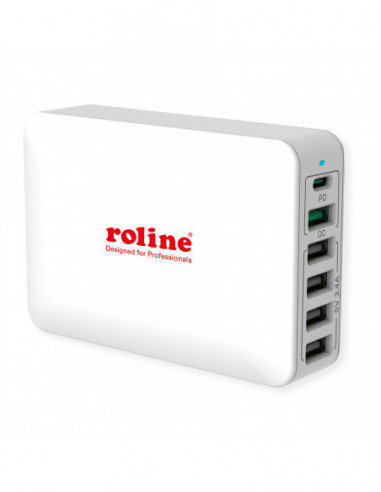 ROLINE Ładowarka USB, 6 portów (4x USB A, 1x USB C, 1x USB A QC3.0), max. 60W Roline