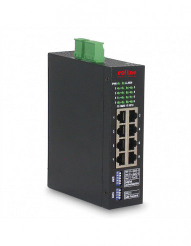 ROLINE Przemysłowy zarządzany 8-portowy przełącznik L2 Gigabit Ethernet. Roline