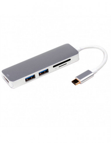 ROLINE Stacja dokująca USB typu C, 4K HDMI, 2x porty USB 3.2 Gen 1, 1x SD/MicroS Roline