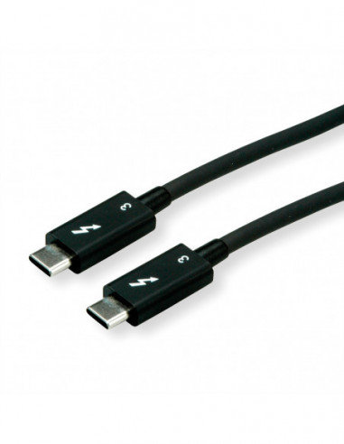 ROLINE Thunderbolt™ 3 Cable, 40GBit/s, 5A, M/M, czarny, 0,5 m Roline