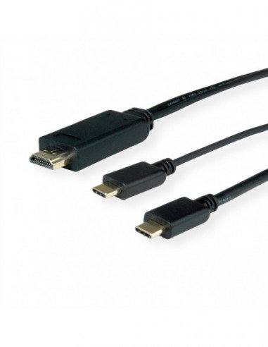 ROLINE Typ C - Kabel HDMI + USB C, M/M, 2 m Roline