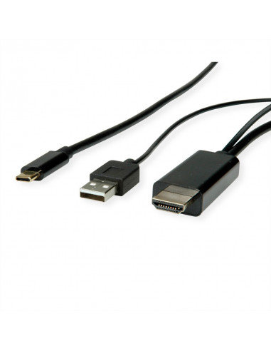 ROLINE Typu C - kabel HDMI + USB A, M / M, 1 m Roline