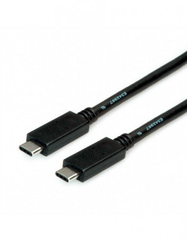ROLINE USB 3.2 Gen 2 Cable, PD (Power Delivery) 20V5A, z Emark, C-C, M/M, bla Roline