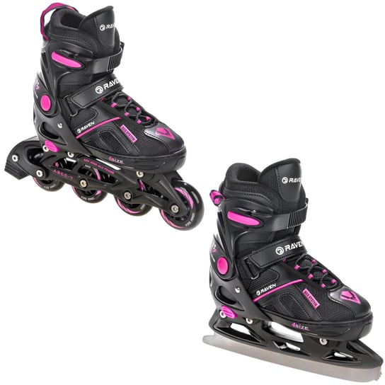 Rolki Łyżwy 2w1 RAVEN Pulse Black/Fuchsia 37-40 Raven